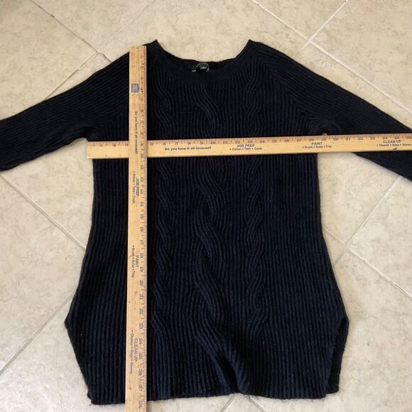 Ann Taylor Loft Women’s Alpaca Wool Blend Chunky Cable Knit sweater Sz M Black - Picture 5 of 10